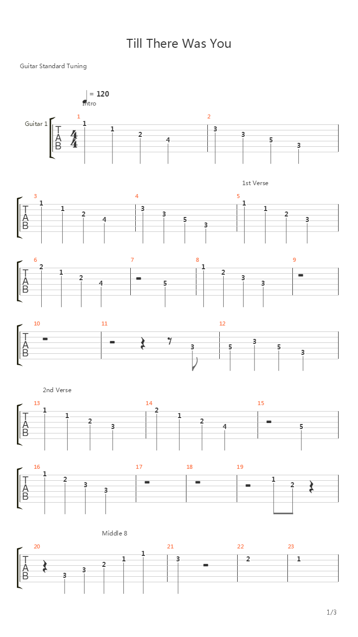 Til There Was You吉他谱