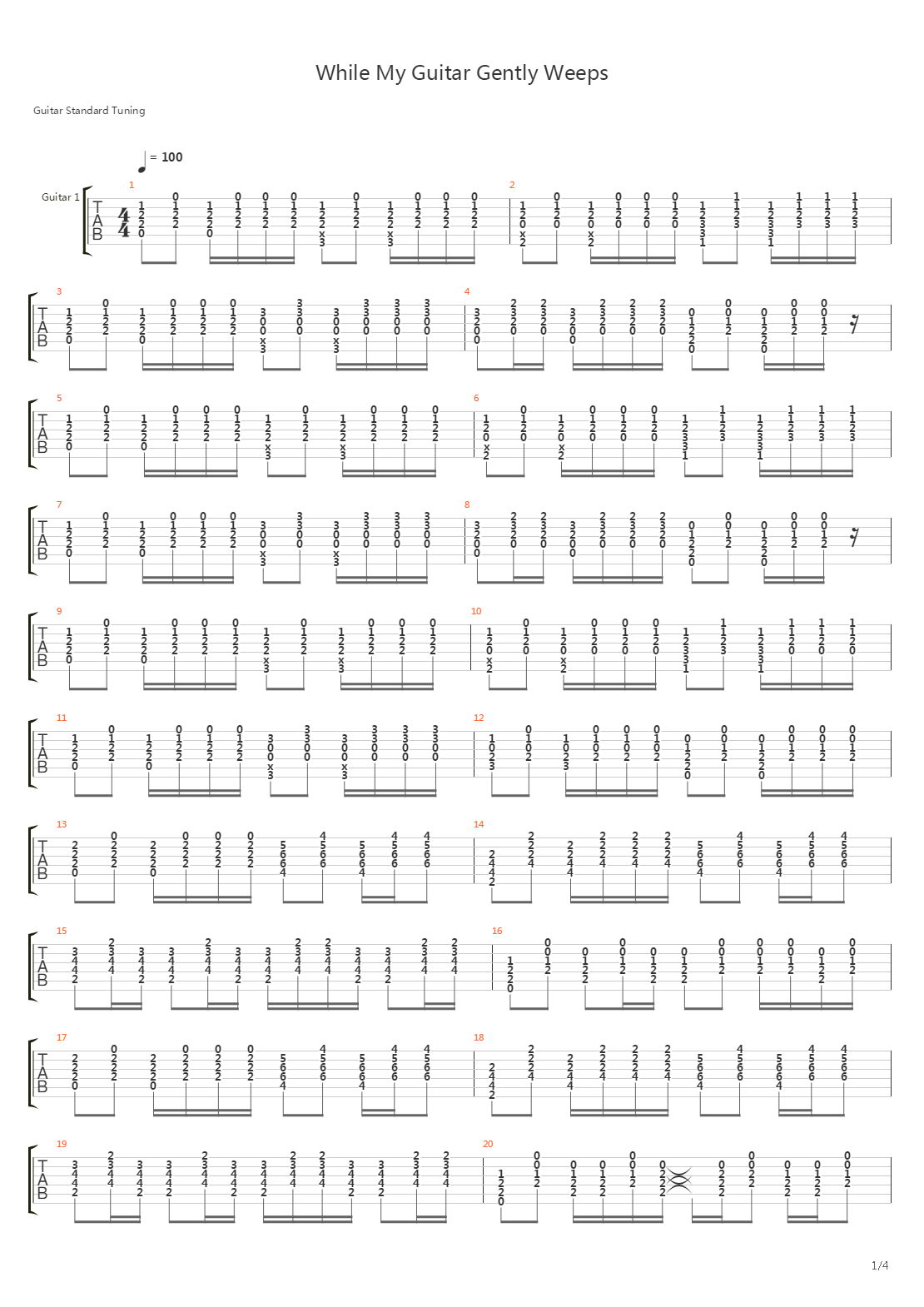 While My Guitar Gently Weeps吉他谱