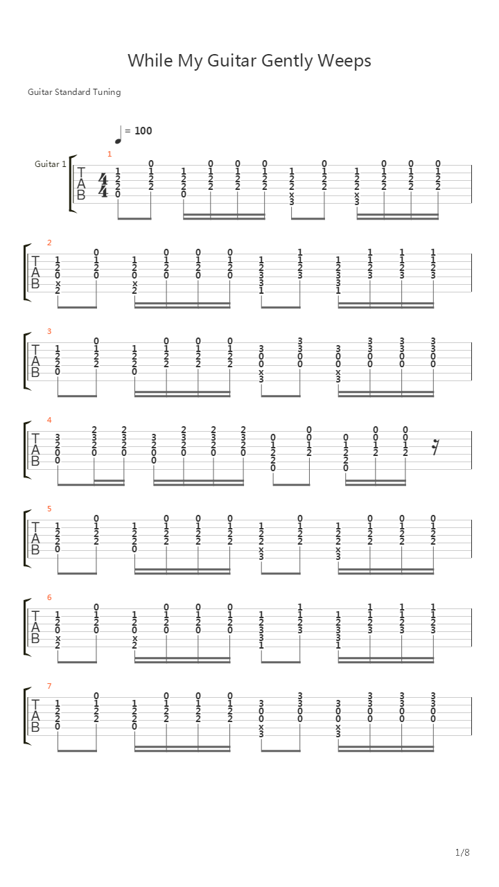 While My Guitar Gently Weeps吉他谱