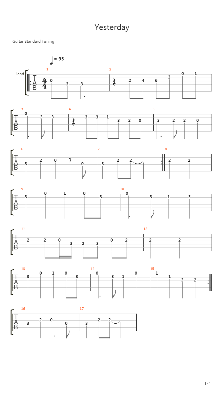 Yesterday (10)吉他谱