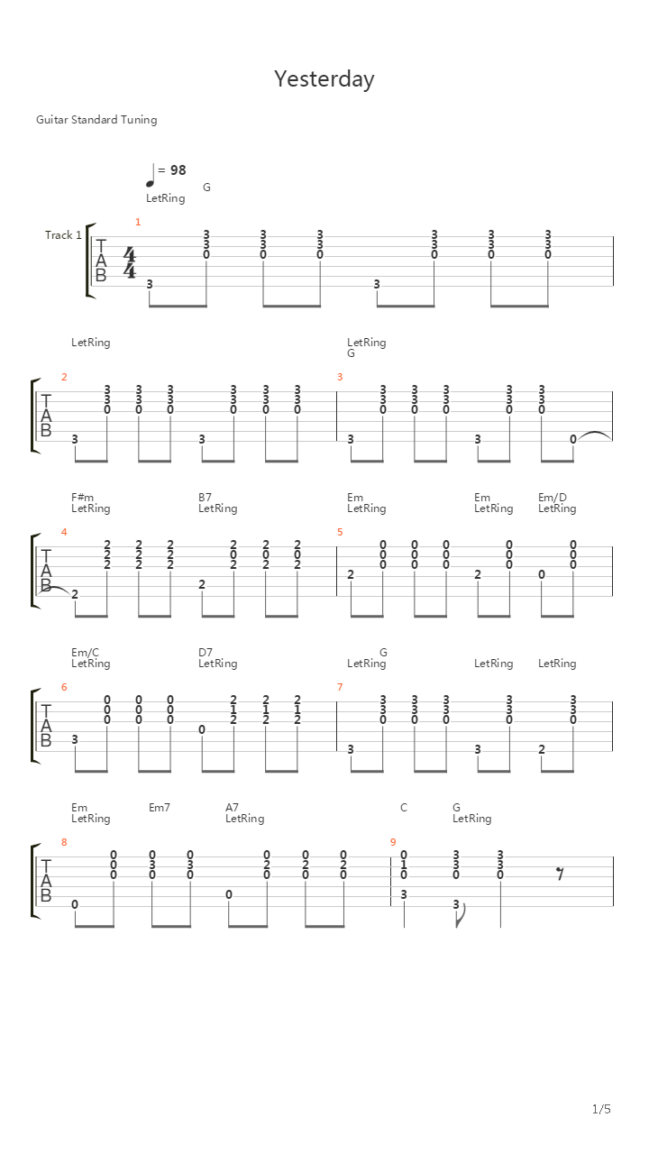Yesterday (11)吉他谱