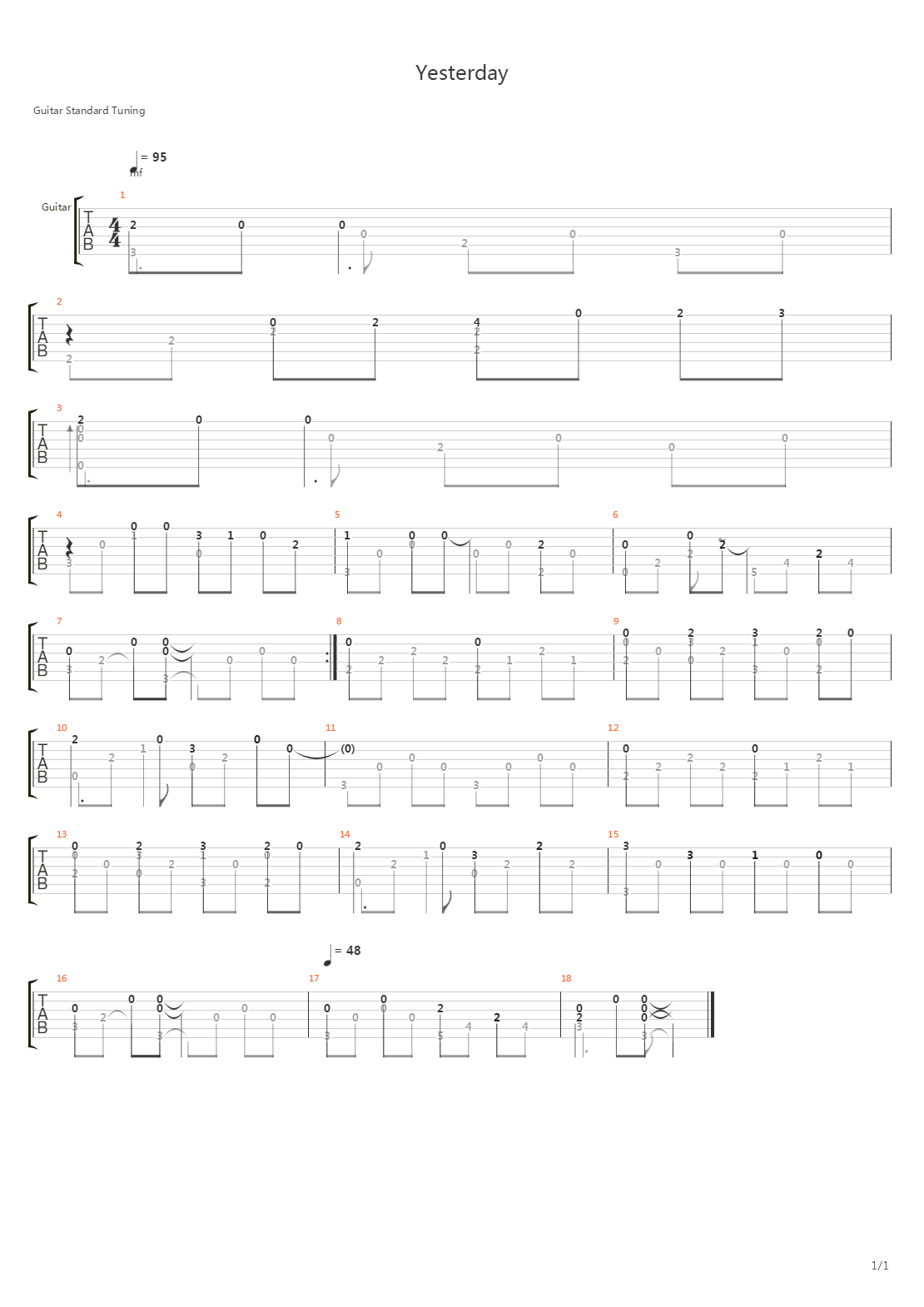 Yesterday (12)吉他谱
