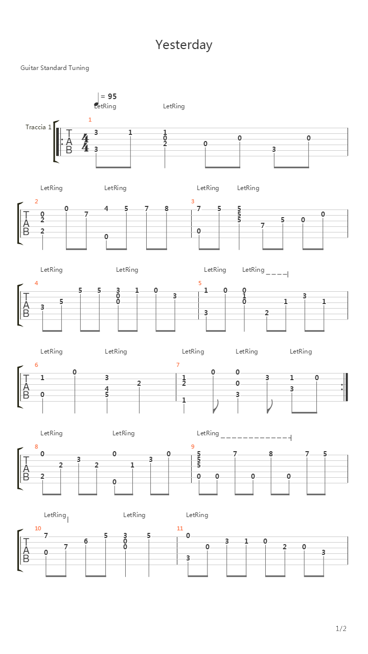 Yesterday吉他谱