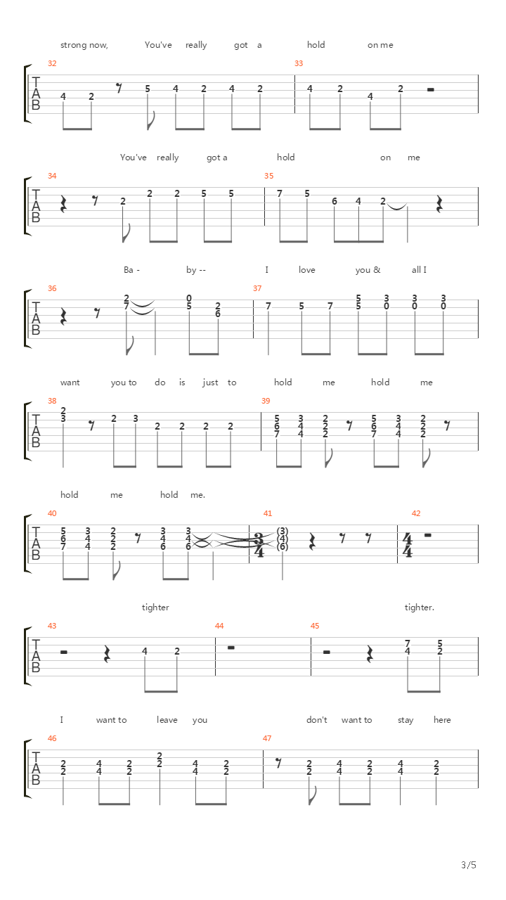 You've Really Got A Hold On Me吉他谱