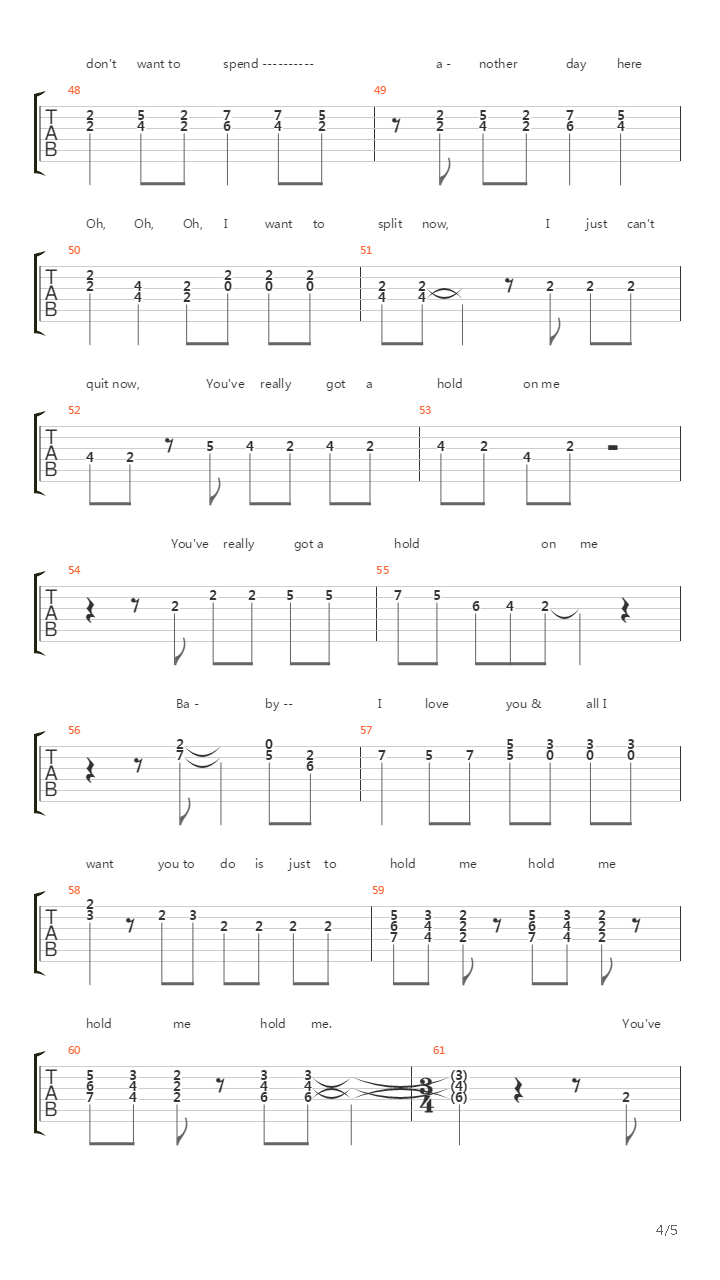 You've Really Got A Hold On Me吉他谱