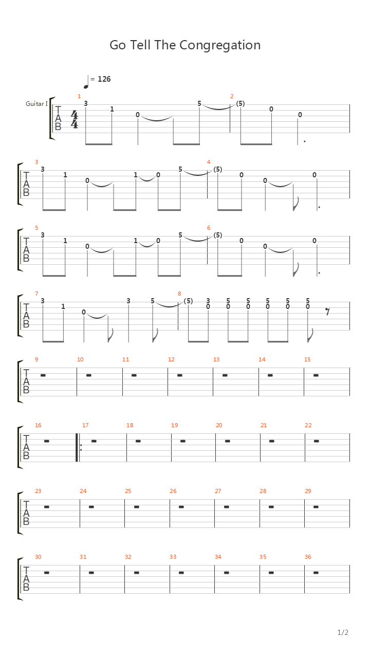 Go Tell The Congregation吉他谱