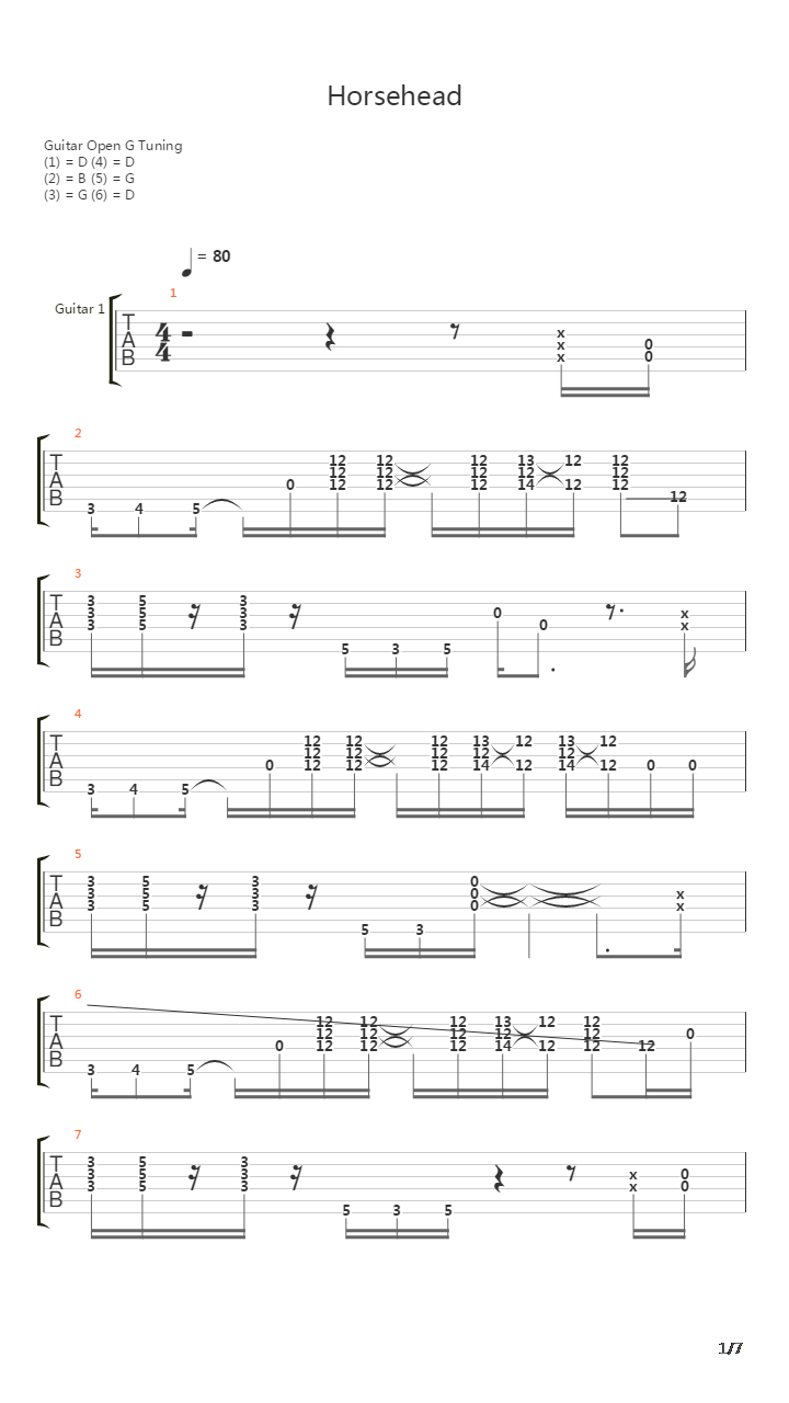 Horsehead吉他谱