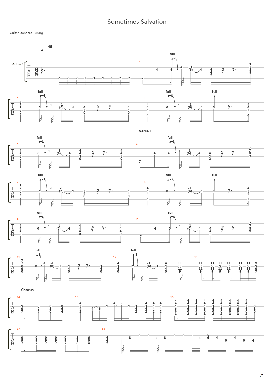 Sometimes Salvation吉他谱