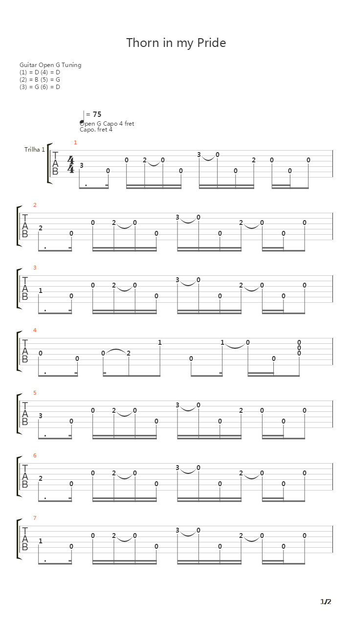 Thorn in my Pride (intro)吉他谱