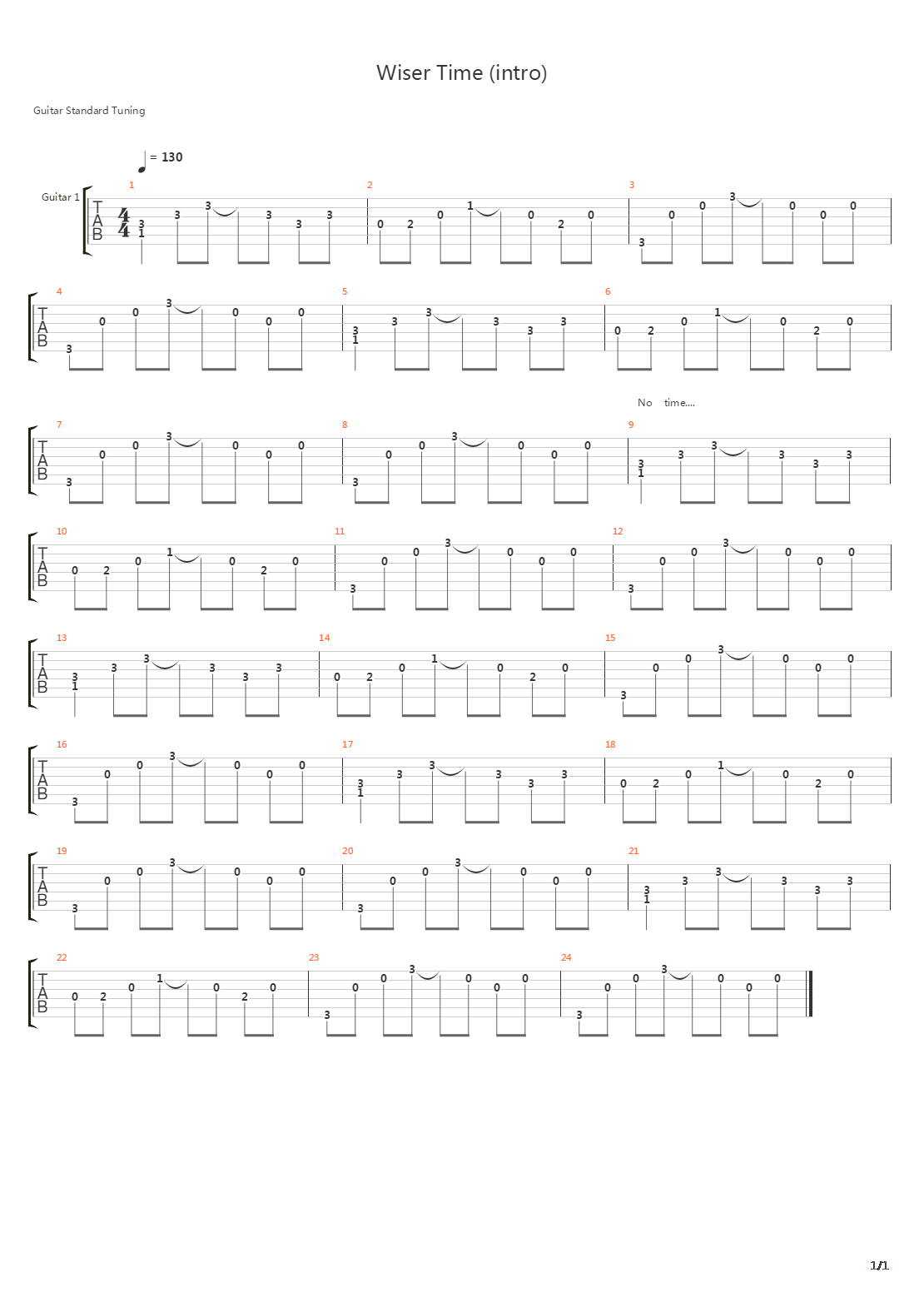 Wiser Time (Intro)吉他谱
