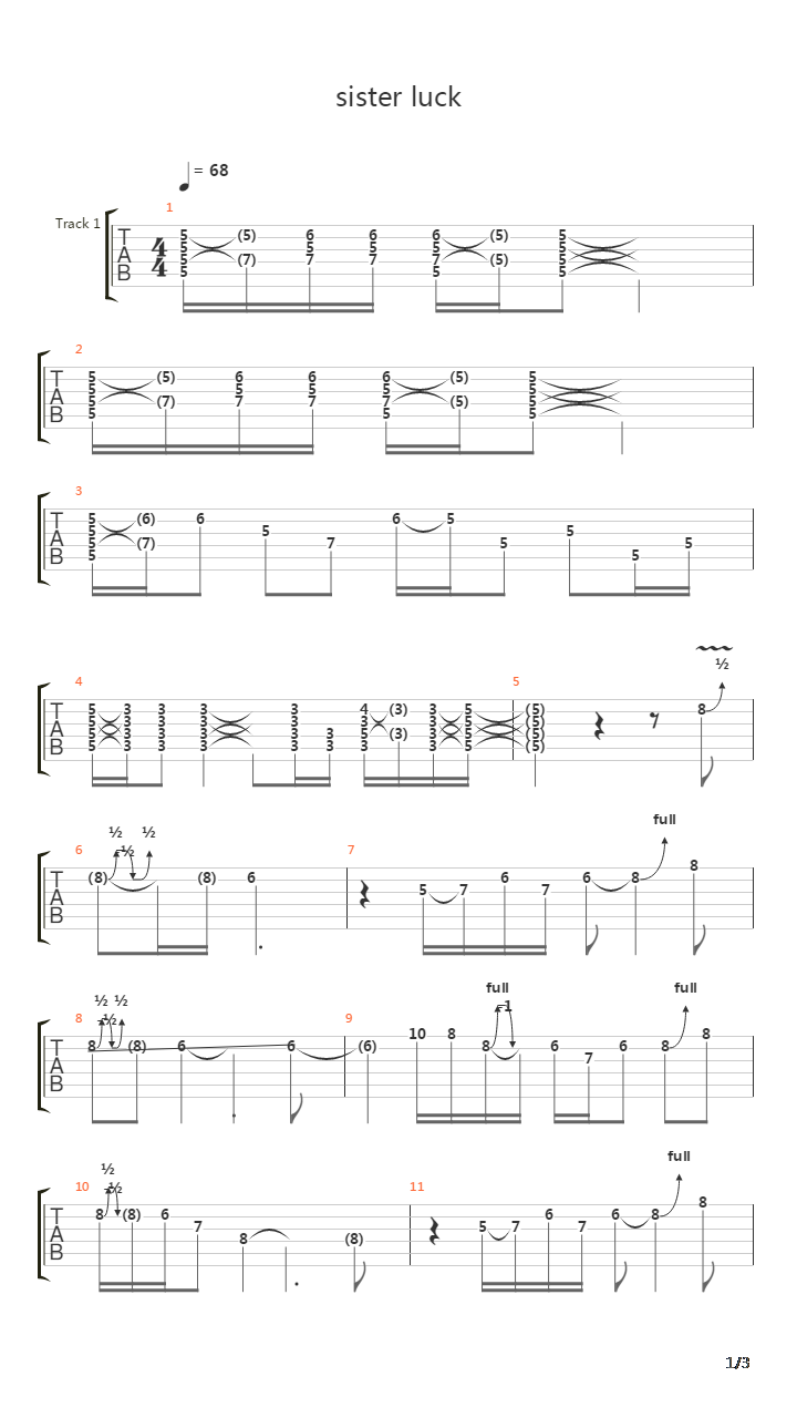 sister luck吉他谱