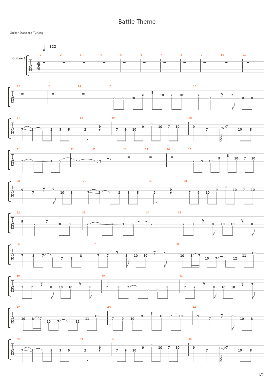 Battle Theme吉他谱
