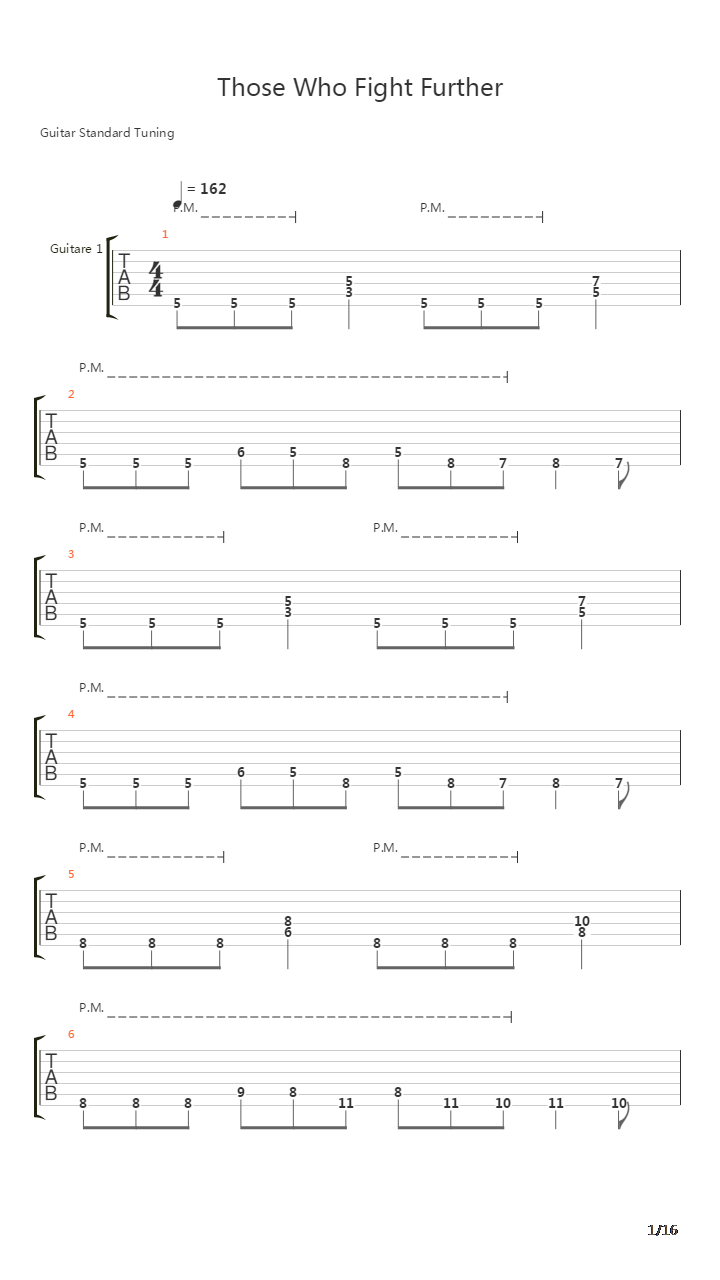 Those Who Fight Further吉他谱