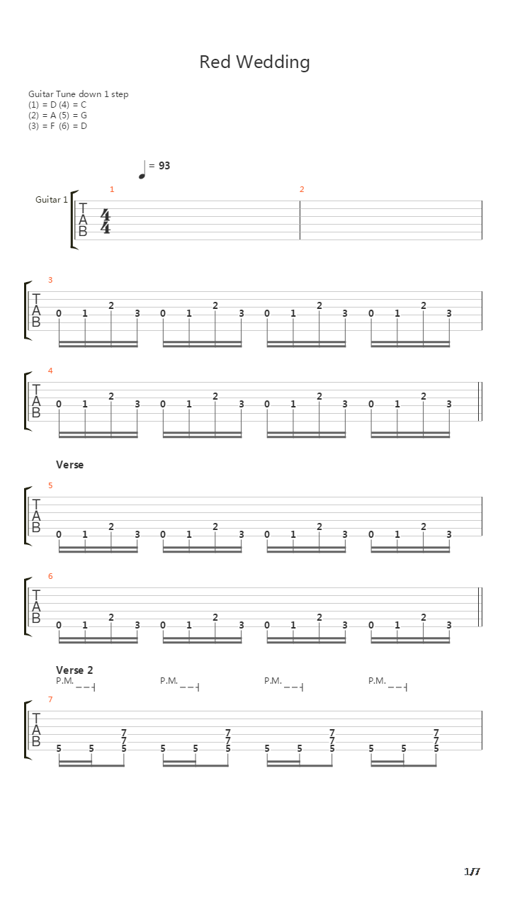 Red Wedding吉他谱