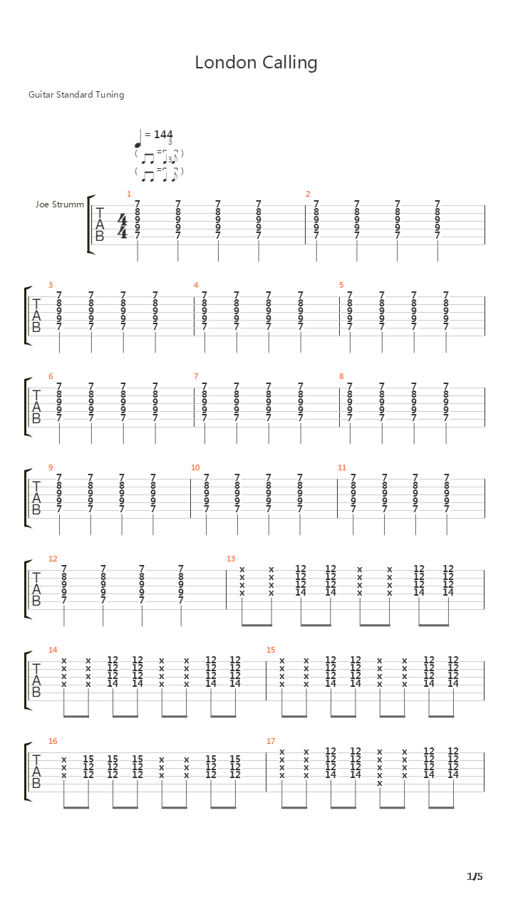 London Calling吉他谱