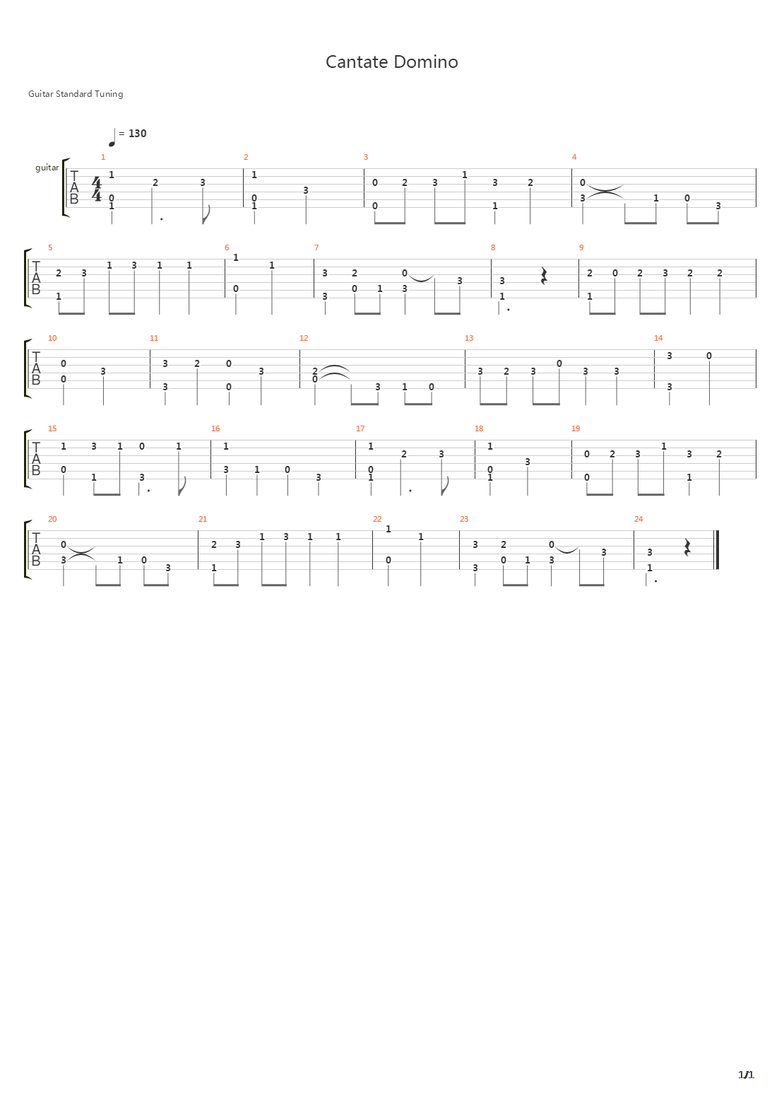 Cantate Domino吉他谱