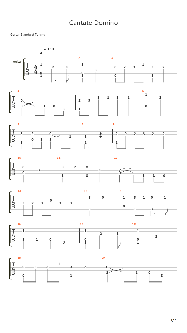 Cantate Domino吉他谱