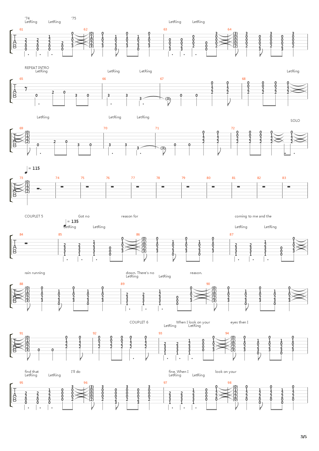 74-75吉他谱