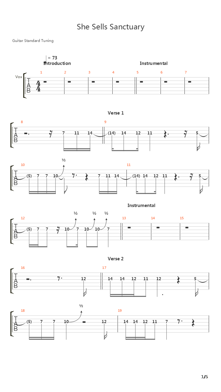 She Sells Sanctuary吉他谱