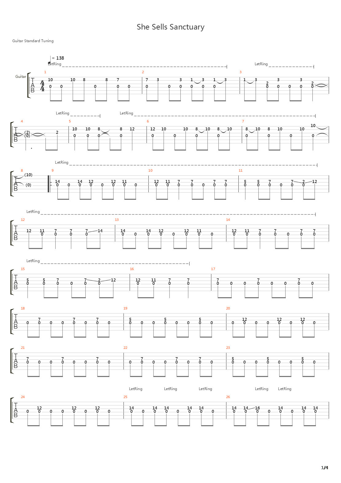 She Sells Sanctuary吉他谱