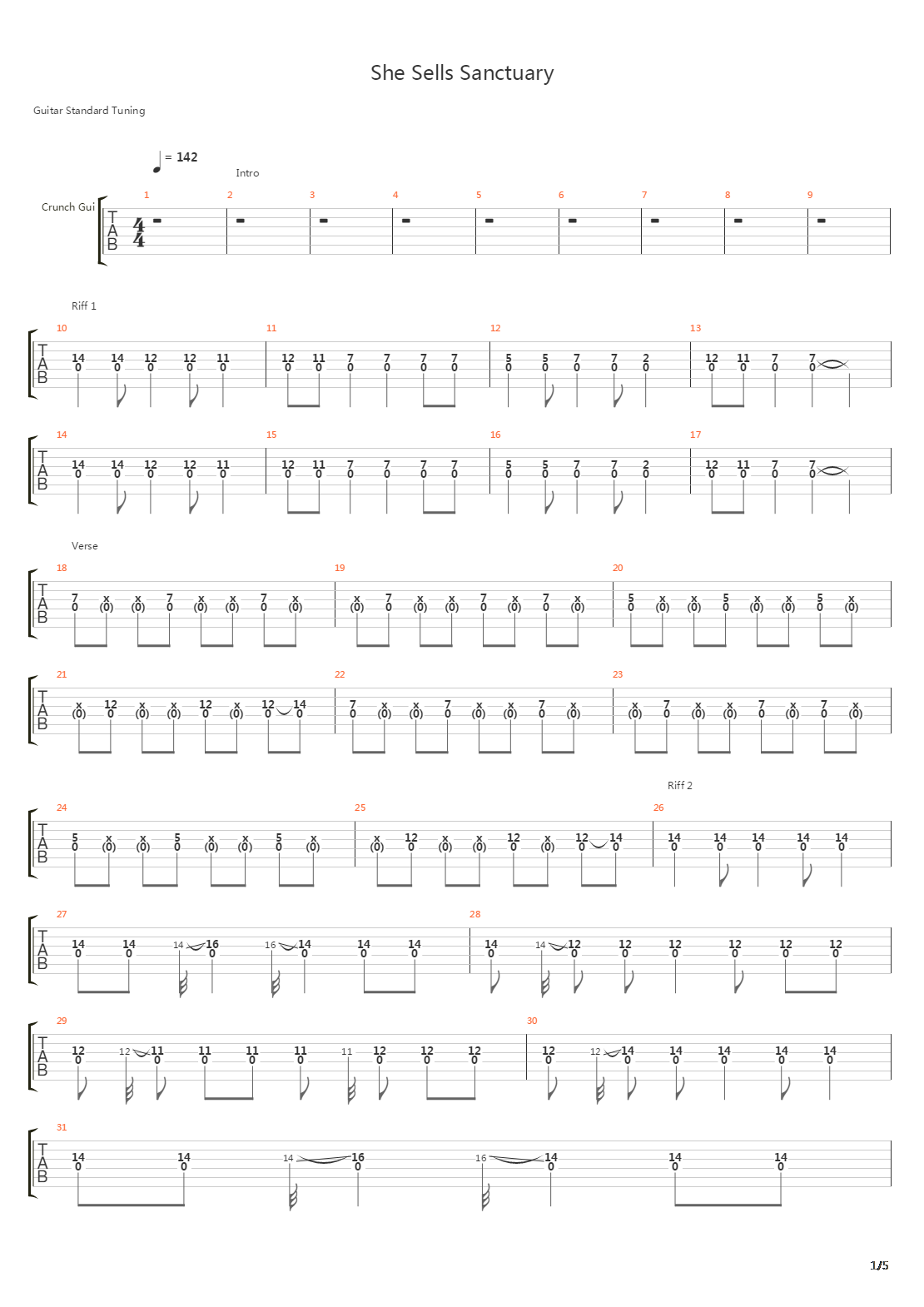 She Sells Sanctuary吉他谱