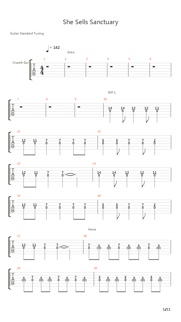 She Sells Sanctuary吉他谱