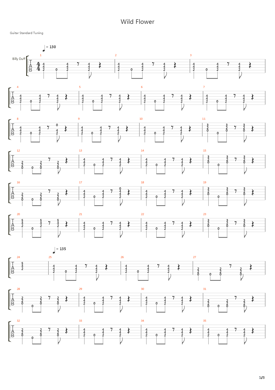 Wild Flower吉他谱