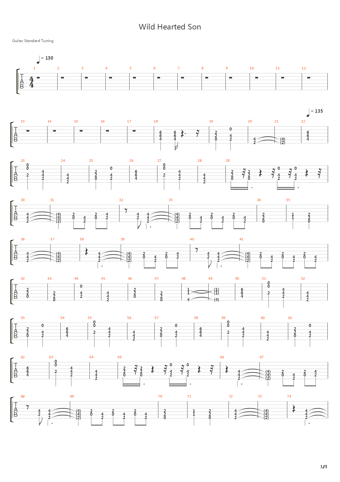 Wild Hearted Son吉他谱