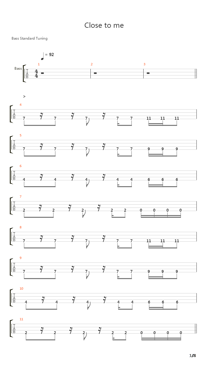 Close To Me吉他谱
