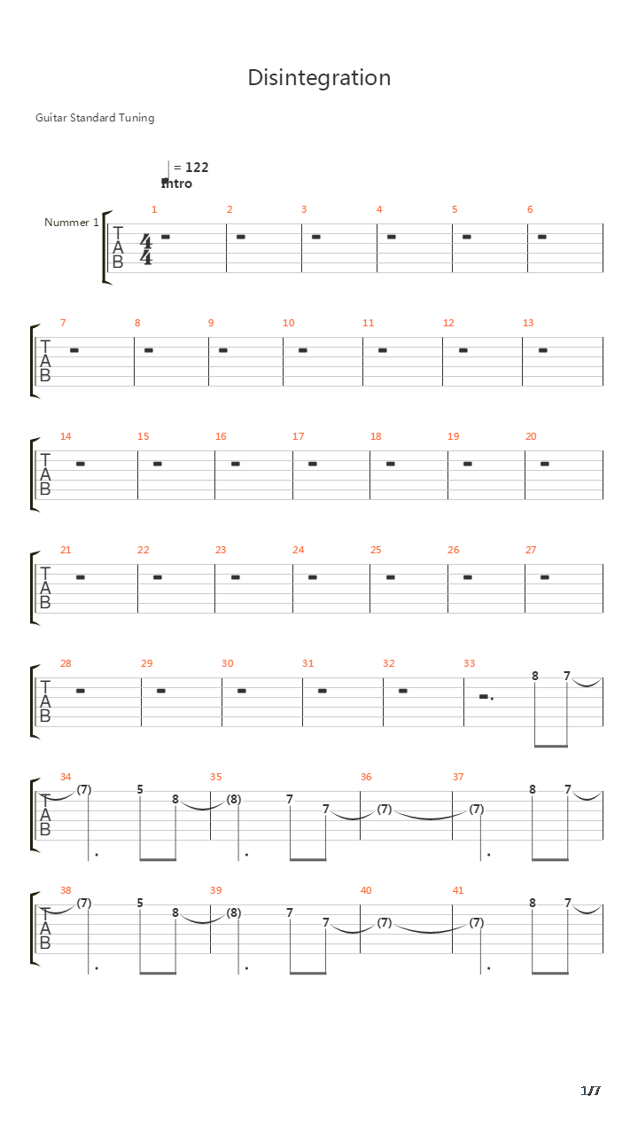 Disintegration吉他谱