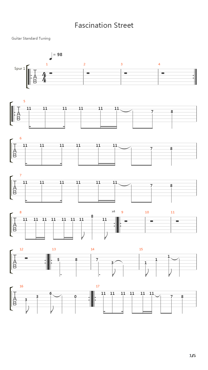 Fascination street吉他谱