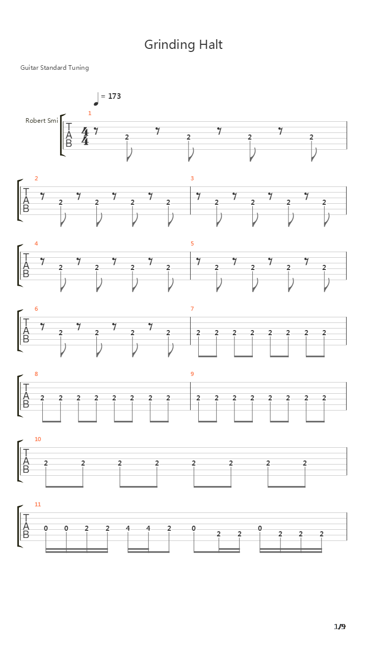 Grinding Halt吉他谱