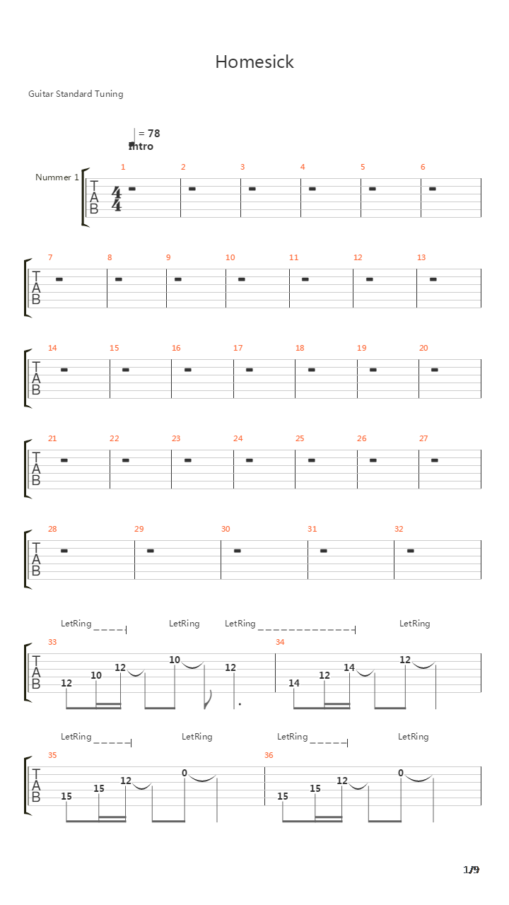 Homesick吉他谱