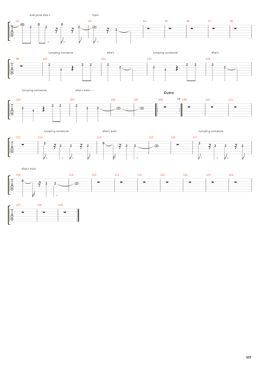 Jumping Someone Else's Train吉他谱