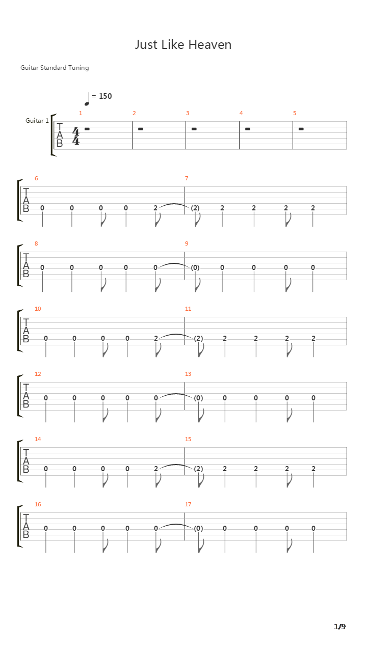Just Like Heaven吉他谱
