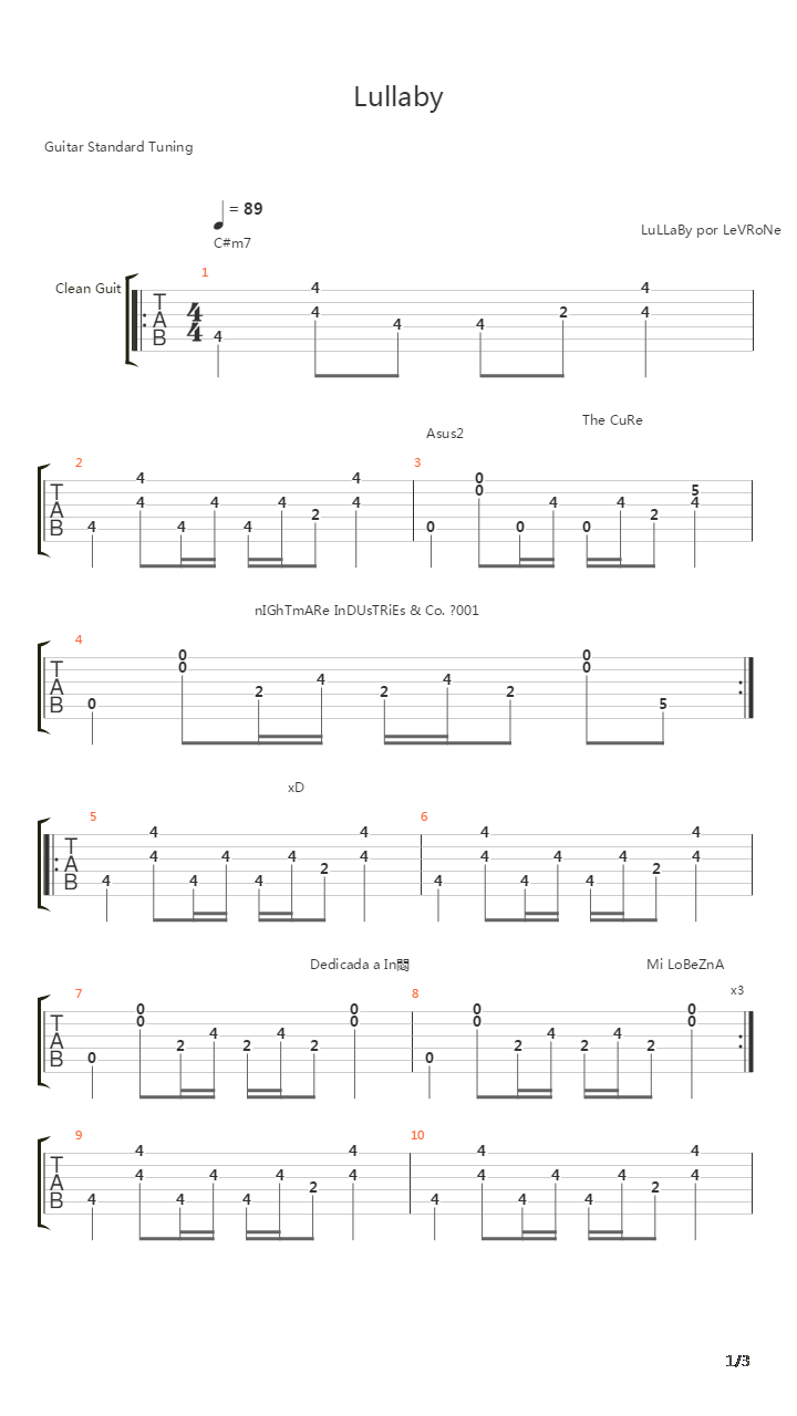 Lullaby吉他谱