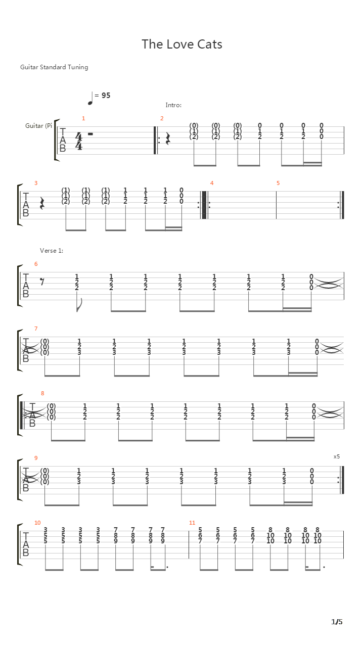 The Lovecats吉他谱