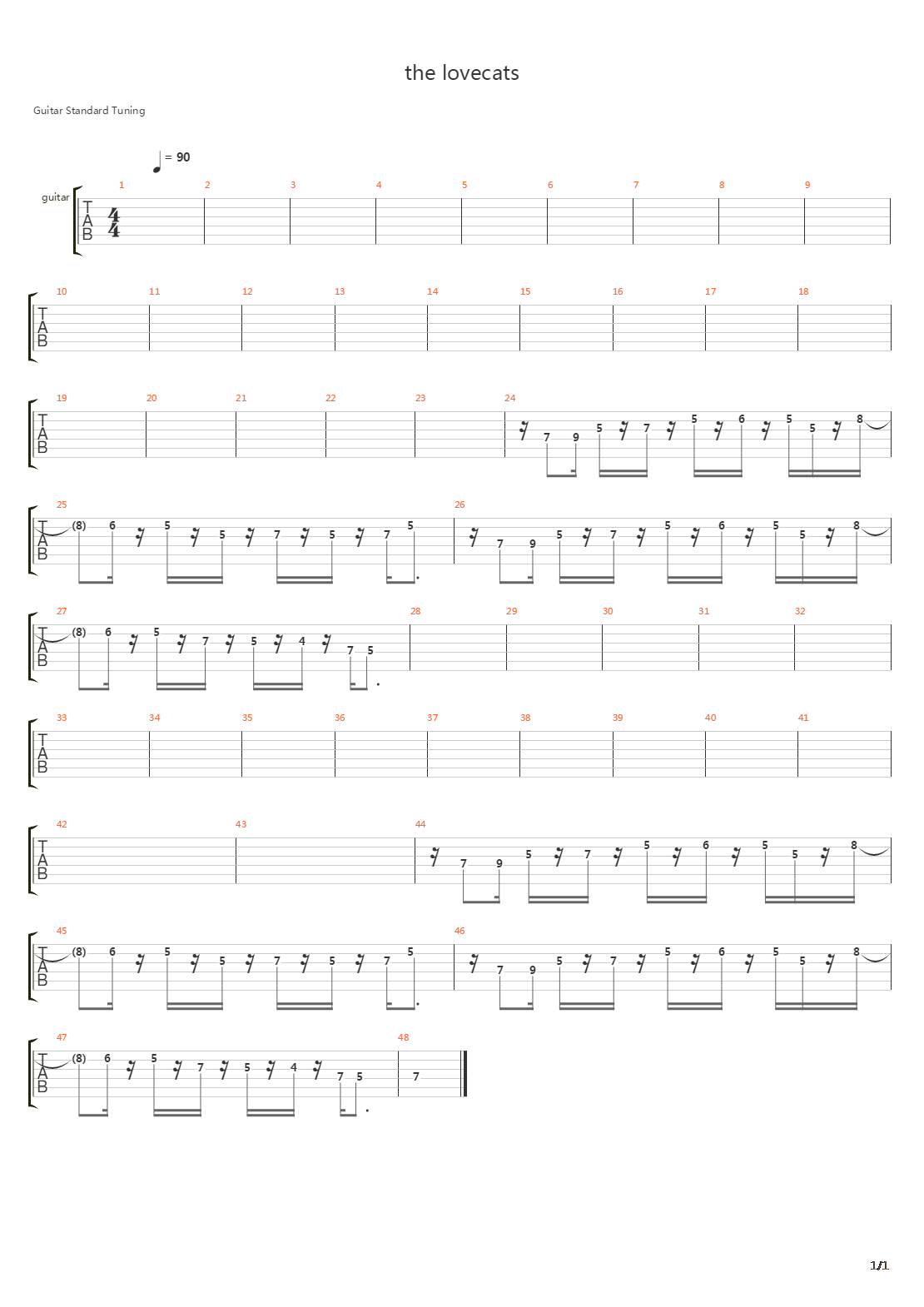 The Lovecats吉他谱