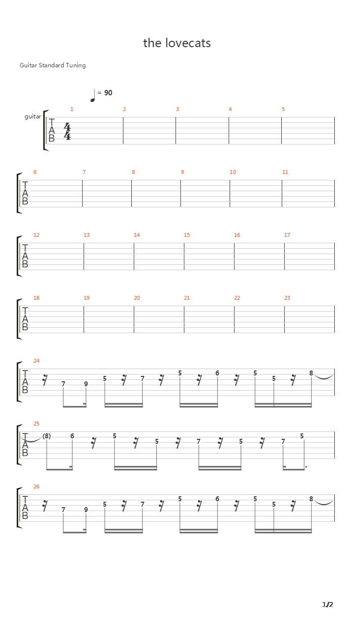 The Lovecats吉他谱