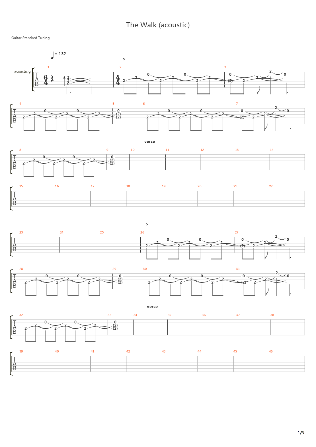 The Walk吉他谱