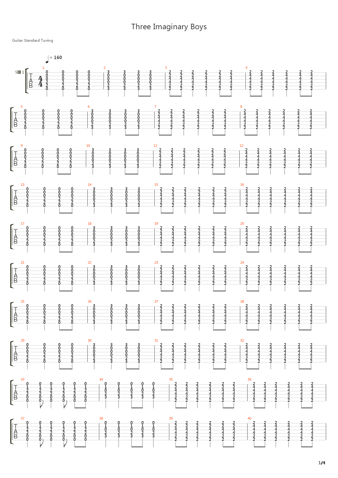 Three Imaginary Boys吉他谱
