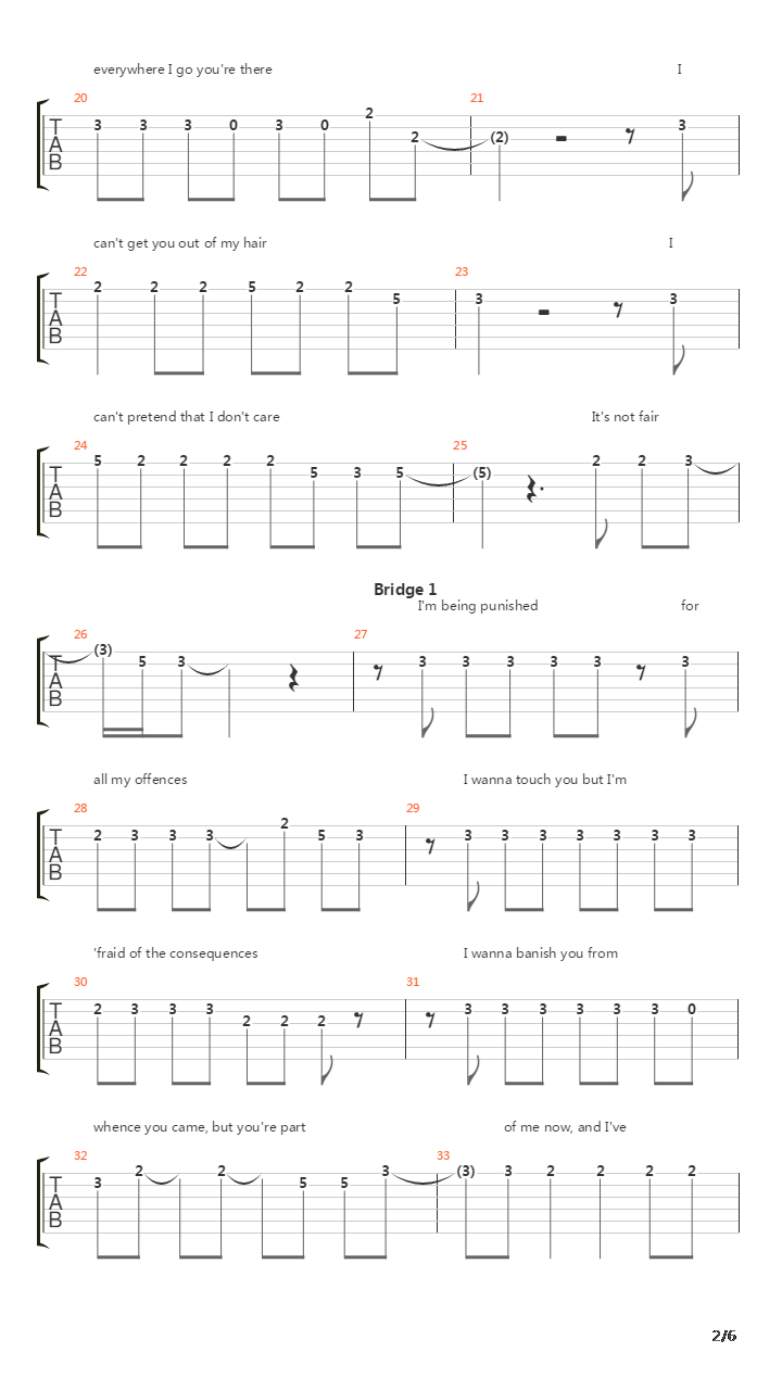 Growing On Me吉他谱