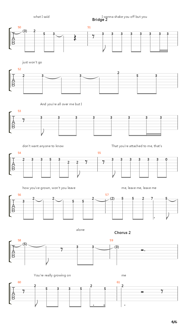 Growing On Me吉他谱