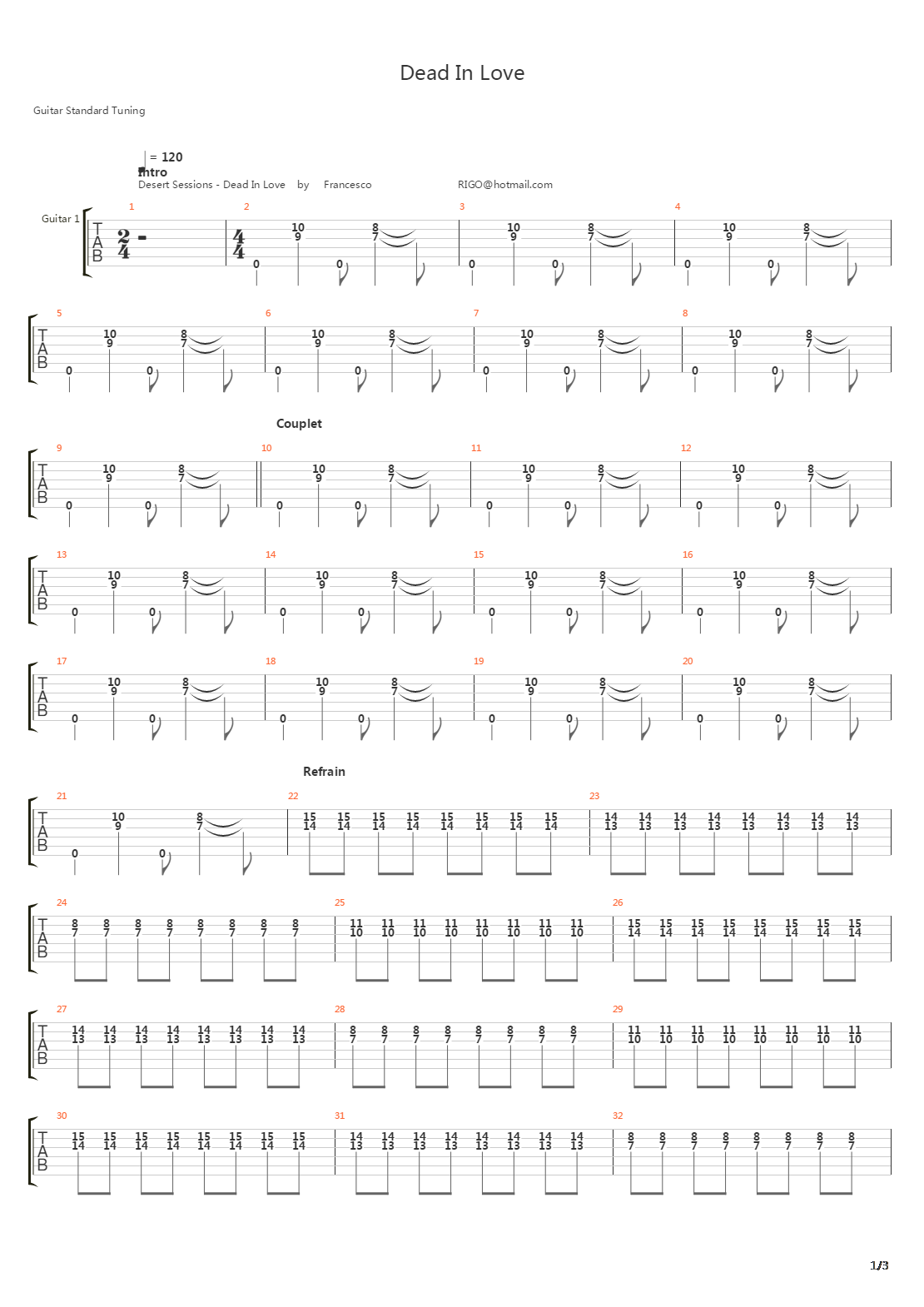 Dead In Love吉他谱