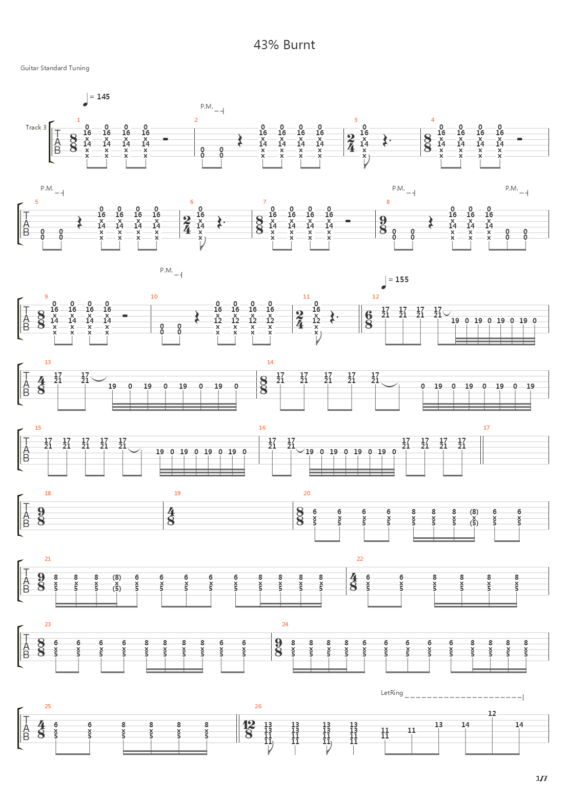 43% Burnt吉他谱