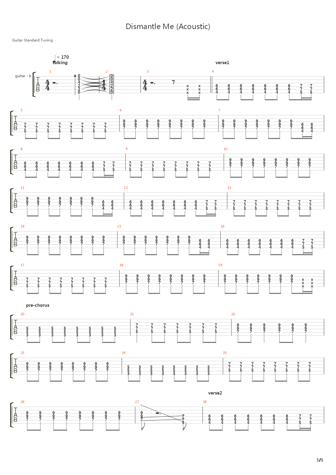 Dismantle Me吉他谱