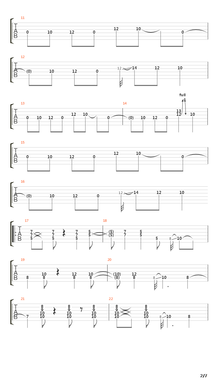 Fall Behind Me吉他谱