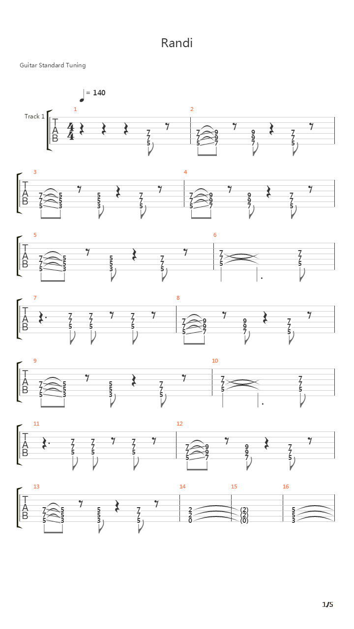 Randi吉他谱