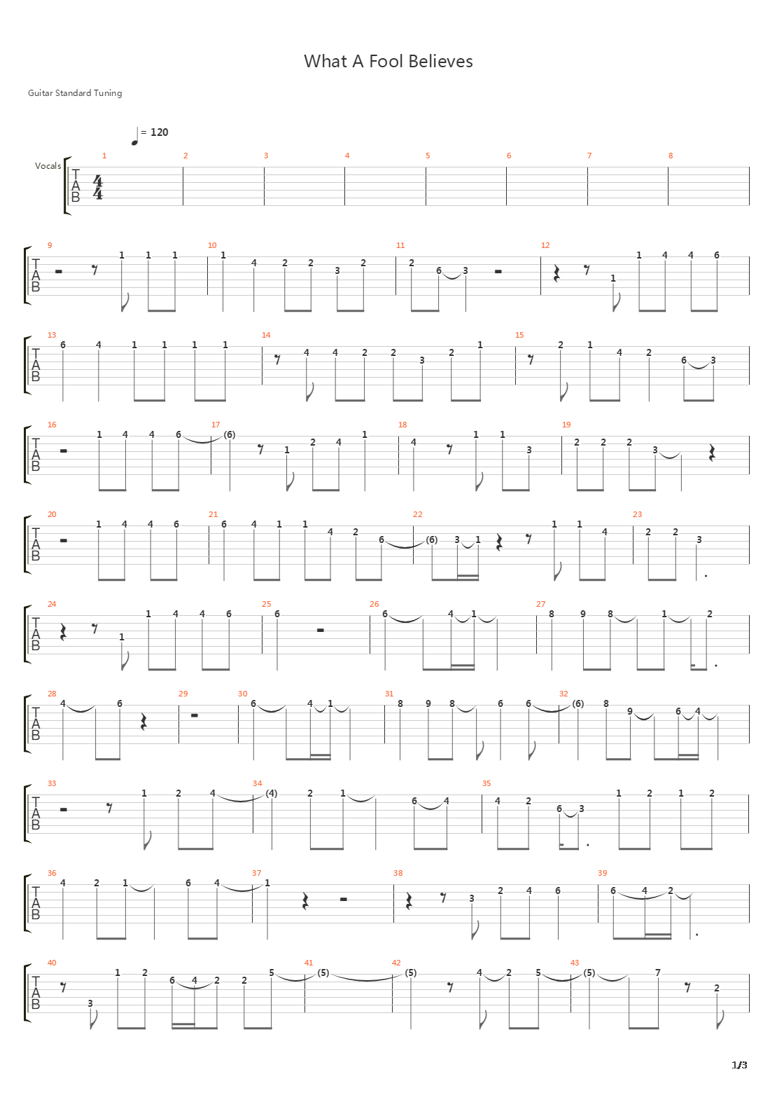 What A Fool Believes吉他谱