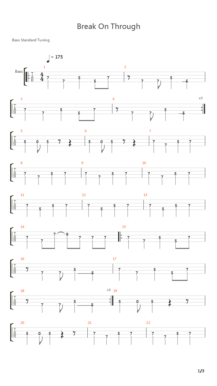 Break On Through吉他谱